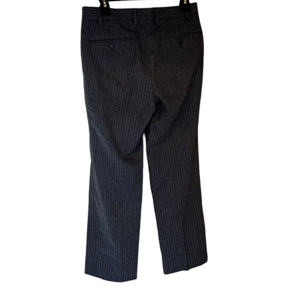 Land’s End Tollegno 3D Wool Tailored Fit Grey Striped Pants. Size 10. - Picture 1 of 13